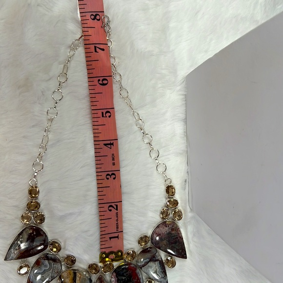 Crazy Lace Agate 925 Large Gemstone Necklace - Picture 5 of 6